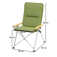 Outsunny Portable Padded Camping Chair, with Bag - Green(m-3)