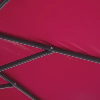 Outsunny Ombrellone da Giardino 3x2.5 m a Braccio Inclinabile con Manovella, Rosso Scuro(m-9)