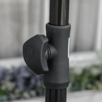 Outsunny Ombrellone da Giardino Rettangolare e Regolabile con Palo in Alluminio, 2x1.3x2.5 m, Beige(m-8)