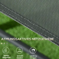 Outsunny Bistro-Set 3-teilig aus Metall Wetterfest Gartenmöbel Set mit klappbar Glastisch Gartenstühlen Dunkelgrau(m-6)