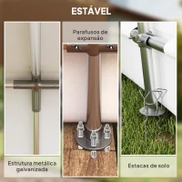 Outsunny Abrigo de Jardim Exterior 300x597x257 cm com Porta Enrolável para Motas Bicicletas e Ferramentas de Jardim Cinzento(m-6)