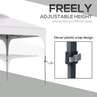 Outsunny 3 x 3 (M) Pop Up Gazebo - UPF 50+ Foldable Canopy Tent, Includes Carry Bag with Wheels and 4 Leg Weight Bags, Height Adjustable, for Outdoor Garden Patio Party, White(m-6)