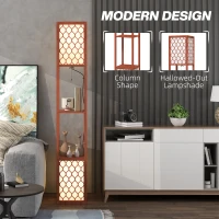 HOMCOM Duo Light Floor Shelves - Brown(m-5)