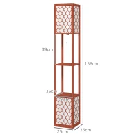 HOMCOM Duo Light Floor Shelves - Brown(m-3)