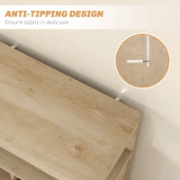 HOMCOM Small Sideboard with Drawers and Adjustable Shelf - Nature Wood Finish(m-7)