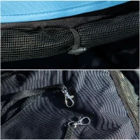 PawHut Cochecito para Perros Pequeños con Estructura de Paraguas con Cojín Lavable Portavaso Ventanas de Malla y Bolsa Azul(m-9)