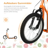 HOMCOM step kinderscooter scooter luchtbanden stadsscooter verstelbaar oranje(m-7)