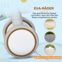 AIYAPLAY Laufrad, verstellbarer Sitz, Flüsterräder, für 1-3 Jahre, bis 20 kg, Grün/Weiß(m-7)