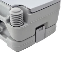 HOMCOM Sanita Portátil WC Portátil com 2 Depósitos de 10L Suporta até 200 kg Sanita para Exterior Campismo 36x42x30 cm Cinzento(m-9)