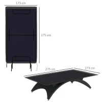 SPORTNOW Abdeckung für Tischtennistisch, wasserdicht, UV-beständig, 275L x 153B x 5H cm, Schwarz(m-3)