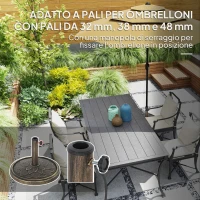 Outsunny Base per Ombrellone da 12 kg con Manovella Integrata, in Resina, Metallo e Cemento, Ø46x34 cm, Bronzo(m-4)