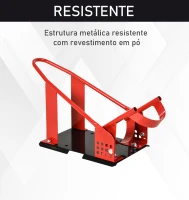 HOMCOM Cavalete Traseiro para Mota com Comprimento Ajustável Elevador Universal com Estrutura Metálica Capacidade 450 kg 51-69x27,5x34 cm Preto(m-5)
