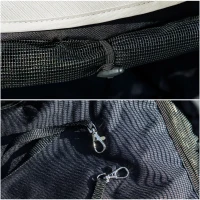 PawHut Cochecito para Perros Pequeños con Estructura de Paraguas con Cojín Lavable Portavaso Ventanas de Malla y Bolsa Crema(m-9)