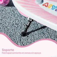 AIYAPLAY Patinete Eléctrico para Niños de 4 a 7 Años con Luces Ruedas Auxiliares y Freno de Pie Velocidad Máxima de 6 km/h Rosa(m-9)