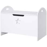 Cutie Jucarii Lemn – Alb, Spatioasa pentru Copii