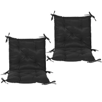 Outsunny Conjunto de 2 Almofadas de Cadeira 50x98x8 cm Almofadas de Cadeira de Exterior para Jardim Terraço Varanda Preto(m-7)