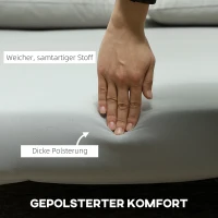 HOMCOM Slaapbank Relaxbank Bank Sofa, incl. 2 Kussens, Fluweel Look, 130 x 78 x 79 cm, Lichtgrijs(m-6)