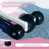 AIYAPLAY Patinete Eléctrico para Niños de 4 a 7 Años con Luces Ruedas Auxiliares y Freno de Pie Velocidad Máxima de 6 km/h Rosa(m-4)