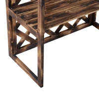 Outsunny Raft Ghivece pentru Plante cu 3 Etajere din Lemn de Brad, 80x40x150 cm(m-8)