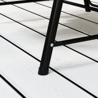 Outsunny Rattan Swing Chair, Outdoor Garden Hanging Swing Seat with Stand and Seat Cushion, Porch Hanging Chair for Balcony, Garden, Deck, Dark Grey(m-9)
