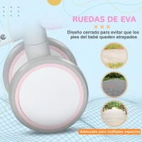 AIYAPLAY Bicicleta sin Pedales para Niños de 12-36 Meses con Asiento Ajustable Cesta y 4 Ruedas Silenciosas 56x27x39 cm Rosa(m-7)