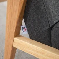 HOMCOM Set of 2 Accent Armchair, Living Room Chair, Wooden Upholstered Single Lounge Chair with Rubber Wood Legs and Padded Seat, Leisure Sofa Chair for Bedroom Office, Dark Grey(m-9)