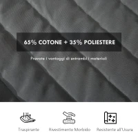 Outsunny Amaca da Giardino Portatile con Cuscino Integrato, in Cotone, Poliestere e Acciaio, 368x93x110 cm, Grigio Scuro(m-6)