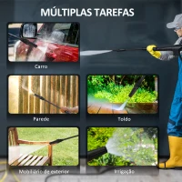 DURHAND Lavadora de Alta Pressão 1800W Caudal de 510 L/h com Bomba de Alumínio Paragem Automática Pressão de 150 Bar Verde e Preto(m-9)