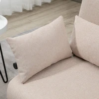 HOMCOM Canapea Extensibila 2 Locuri – Material Crem cu 4 Perne(m-7)