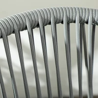 Outsunny Conjunto de Jardim Exterior de 3 Peças com 2 Cadeiras e Mesa de Vime com Almofadas Acolchoadas e Bancada de Vidro Cinza(m-8)