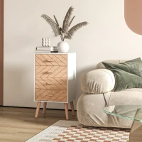 HOMCOM Table de chevet Chiffonnier Commode Meuble de Rangement avec 4 tiroirs Scandinave 40L x 30l x 75H cm en Bois(m-8)