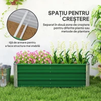 Outsunny Jardiniera inaltata Otel – 2 Zone de Cultivare pentru Gradina(m-4)