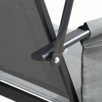 Outsunny Baloiço de 3 Lugares para Jardim ou Varanda com Toldo Ajustável e Bolsos Laterais 196x128x172 cm Cinzento Escuro(m-8)