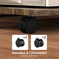 HOMCOM 2-Tier Mobile C-Shaped Side Table - Brown(m-7)