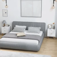 HOMCOM 2-Drawer Bedside Table Set of 2 - White(m-9)