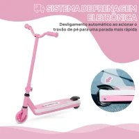AIYAPLAY Trotinete Elétrica para Crianças Máx. 6 km/h Motor 80 W Autonomia Máxima 8 km com Luzes LED Travão Traseiro Rosa(m-7)
