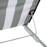 Outsunny Conjunto de 2 Esteiras de Praia com Encosto Reclinável em 5 Níveis Bolsa de Transporte e Apoio de Cabeça 48x134x33-43 cm Branco e Cinzento(m-9)