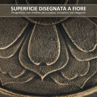 Outsunny Base per Ombrellone da 12 kg con Manovella Integrata, in Resina, Metallo e Cemento, Ø46x33 cm, Bronzo(m-6)