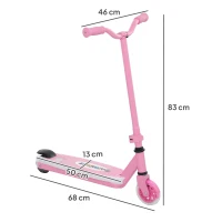 AIYAPLAY Trotinete Elétrica para Crianças Máx. 6 km/h Motor 80 W Autonomia Máxima 8 km com Luzes LED Travão Traseiro Rosa(m-3)