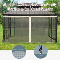 Outsunny Plasa tantari Foisor 352×207 cm – Fermoar, Negru & Bej(m-4)