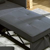 HOMCOM Sofá Cama 3 em 1 Sofá de 2 Lugares com Encosto Ajustável Sofá Cama Individual com Almofadas 65x98x69 cm Cinzento(m-8)
