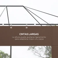 Outsunny Laterales para Carpa de Repuesto de Tela Oxford 2 Paneles de 295x195 cm con 1 Ventana para Carpas de 6x3 m 3x3 m Marrón(m-6)