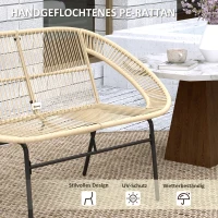 Outsunny Dwuosobowa Ławka Polskoterrazowa z Polirattanu, Odporna na Warunki Pogodowe i UV, Nośność 260kg, Khaki(m-5)