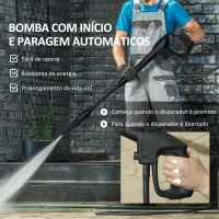 DURHAND Lavadora de Alta Pressão 1800W Caudal de 510 L/h com Bomba de Alumínio Paragem Automática Pressão de 150 Bar Verde e Preto(m-6)