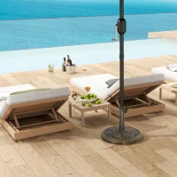 Outsunny Base per Ombrellone da 12 kg con Manovella Integrata, in Resina, Metallo e Cemento, Ø46x33 cm, Bronzo(m-7)