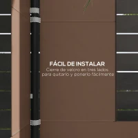 Outsunny Laterales para Carpa de Repuesto de Tela Oxford 2 Paneles de 295x195 cm con 1 Ventana para Carpas de 6x3 m 3x3 m Marrón(m-5)