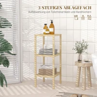 HOMCOM Badezimmerregal, 3 Etagen, feuchtigkeitsbeständig, Bambus, 33 x 31 x 78 cm(m-4)