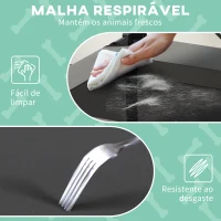 PawHut Cama para Cães Elevada com Toldo para Cães Médios com Estrutura de Aço e Bolsa de Transporte 76x61x69,5 cm Cinza Claro(m-6)