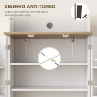 HOMCOM Armário de Cozinha Armário Alto de Cozinha com 3 Portas Prateleiras Ajustáveis e Prateleiras na Porta  60x35x169 cm Branco(m-9)