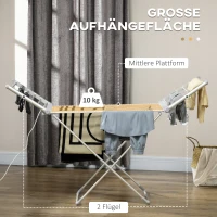 HOMCOM Wäscheständer mit Heizfunktion, 45-55 ℃, zusammenklappbar, 144L x 53B x 96H cm(m-4)